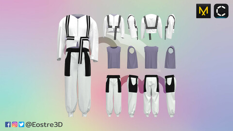 [BOMMT LED] Look 6 - Sleeveless top, Jacket with pants