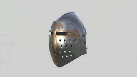 Medieval Templar Helmet with visor