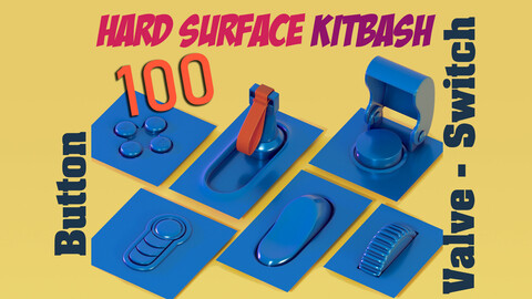 100 Buttons and switches hard surface kitbash (vol1)