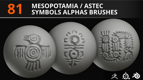 81 Mesopotamia/Astec  Symbols Alphas/Brushes