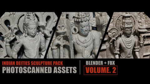 Indian Deities Sculpture Pack - Photoscanned Assets Volume. 2