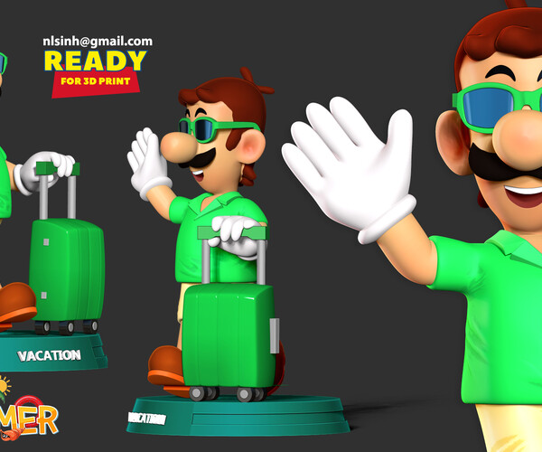 ArtStation - Luigi with summer vacation | Resources