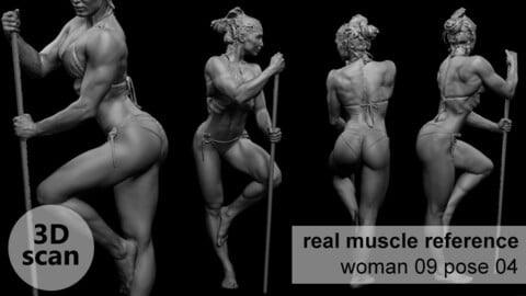 3D scan real muscleanatomy Woman09 pose 04