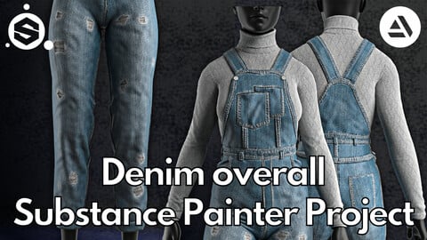 Female denim outfit : Substance Painter Project