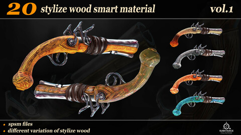 20 Stylize Wood Smart Material _VOL.03