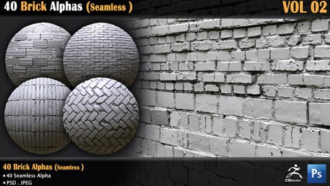 40 Brick Alphas (Seamless ) VOL-02