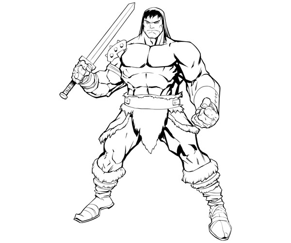 ArtStation - Barbarian Line Art | Artworks