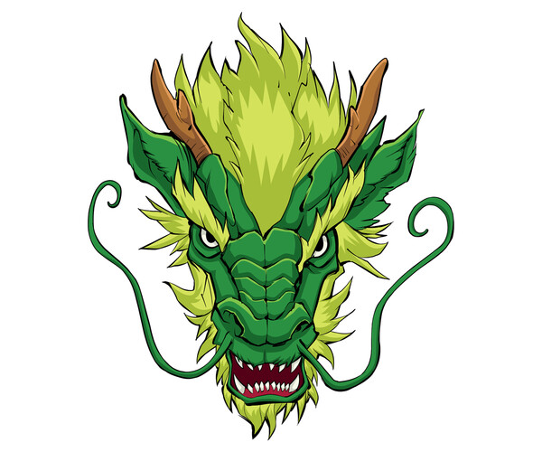 ArtStation - Chinese Dragon Head Green | Artworks