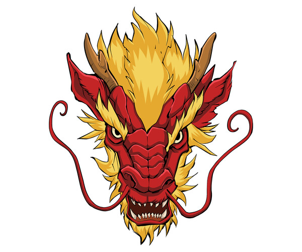 ArtStation - Chinese Dragon Head Red | Artworks