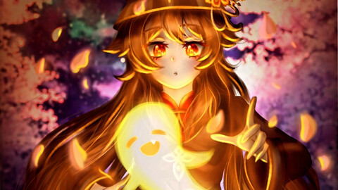 Hu Tao guenshin impact fanart