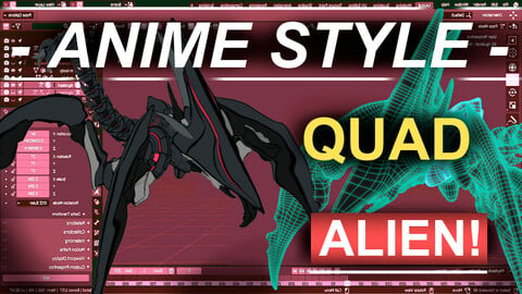Anime Style: Alien QUAD-RAPTOR