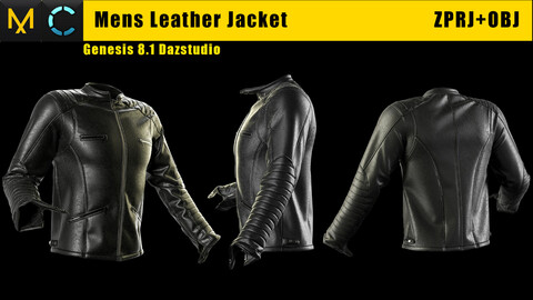 Mens Leather Jacket MD/CLO3D ZPRJ File + OBJ