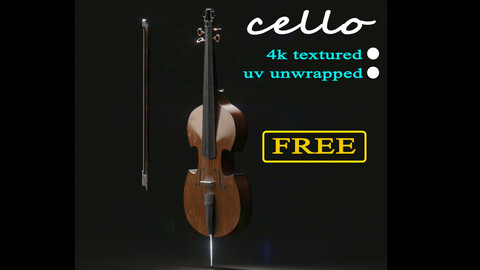 cello 3d model (free)