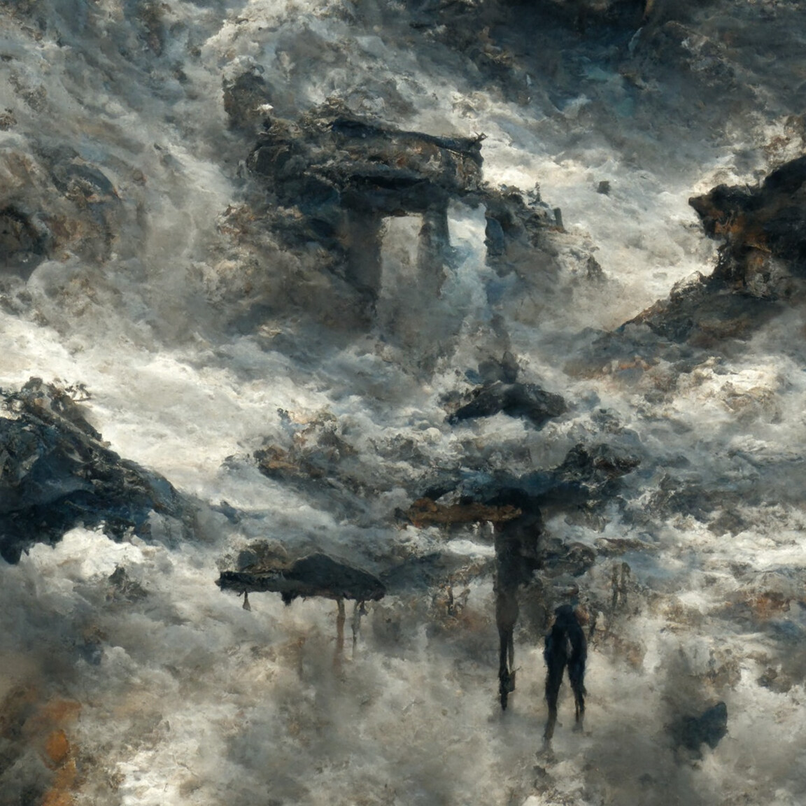 ArtStation - Cloud covered ruined City | Artworks