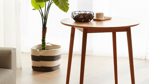 Solid wood round dining table