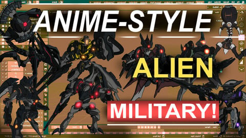 ANIME Style - Alien ARMY (PACK)