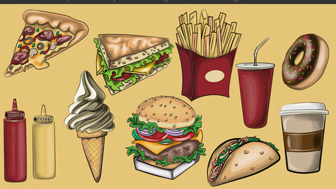 Fast Food Vector Art