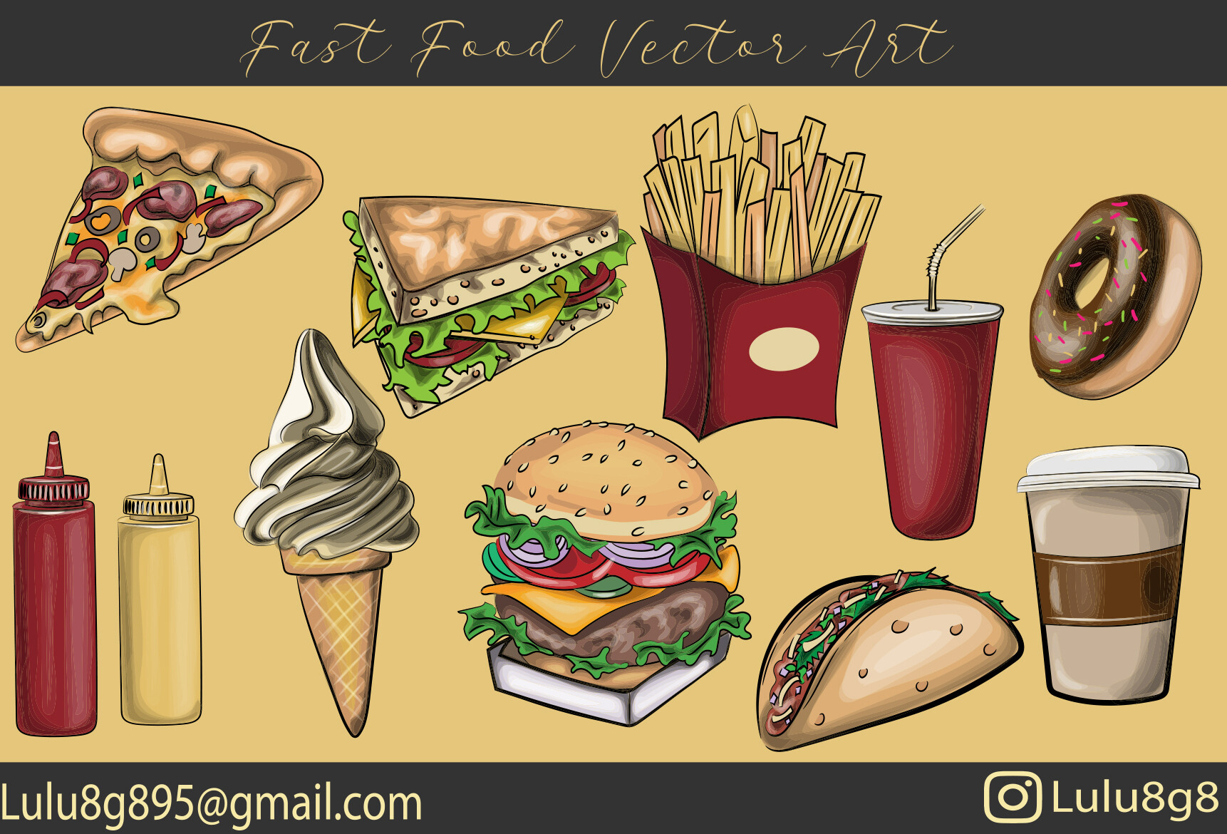 Cute Food Takeaway Doodles - Fast Food - Posters and Art Prints | TeePublic