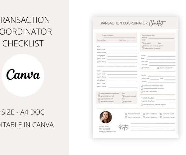 ArtStation Transaction Coordinator Checklist Template Artworks