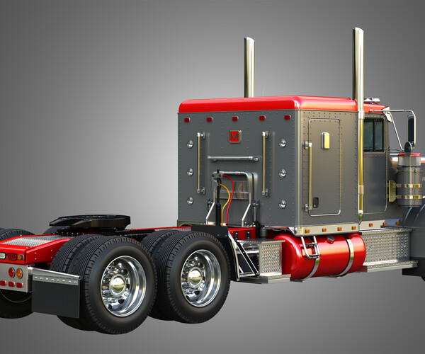 ArtStation - 57P Semi Truck - Low Roof Sleeper Truck - Modified Version ...