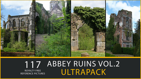 117 Gothic Abbey Ruins Reference Pictures Ultrapack - Monastery, Rocks, Plants