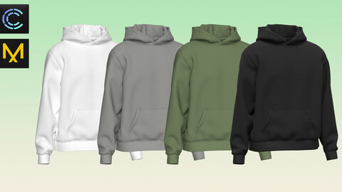 Hoodie for men (MD/ Clo3d zprj project + fbx +obj)