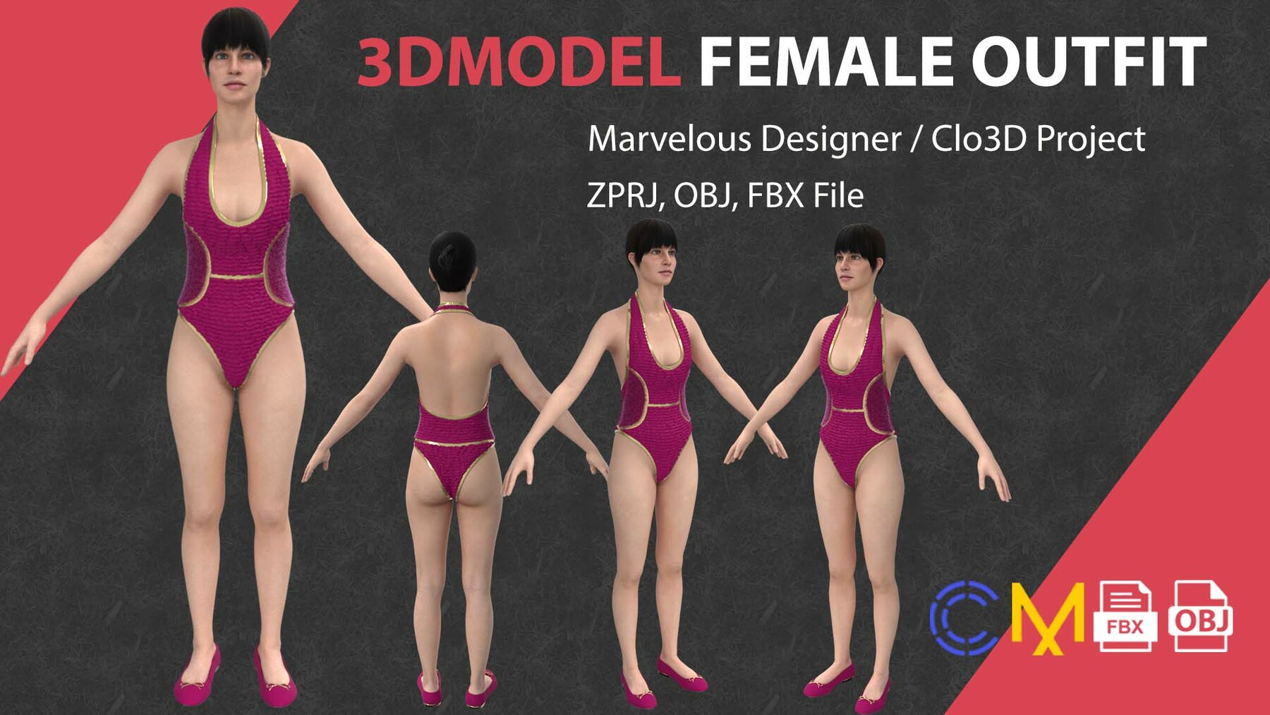 Artstation Outfit Female Marvelous Designer And Clo3d Game Assets