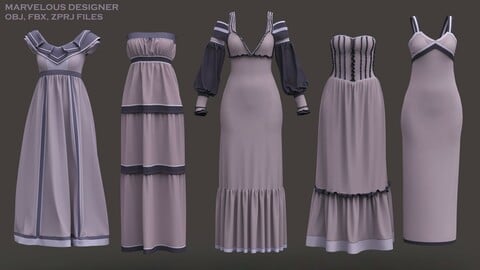 Set of 5 women's dresses