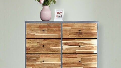 Vince solid wood chest of drawers 1000 GRW003C