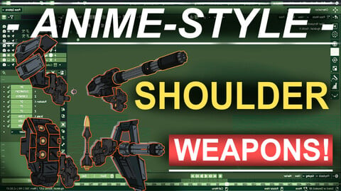 Anime-Style: SCI-FI Shoulder-WEAPONS (Pack)