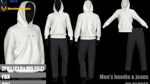 Men's hoodie and jeans