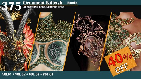 375 Sahra Ornament Kitbash 3D Model/IMM Brush/Alpha