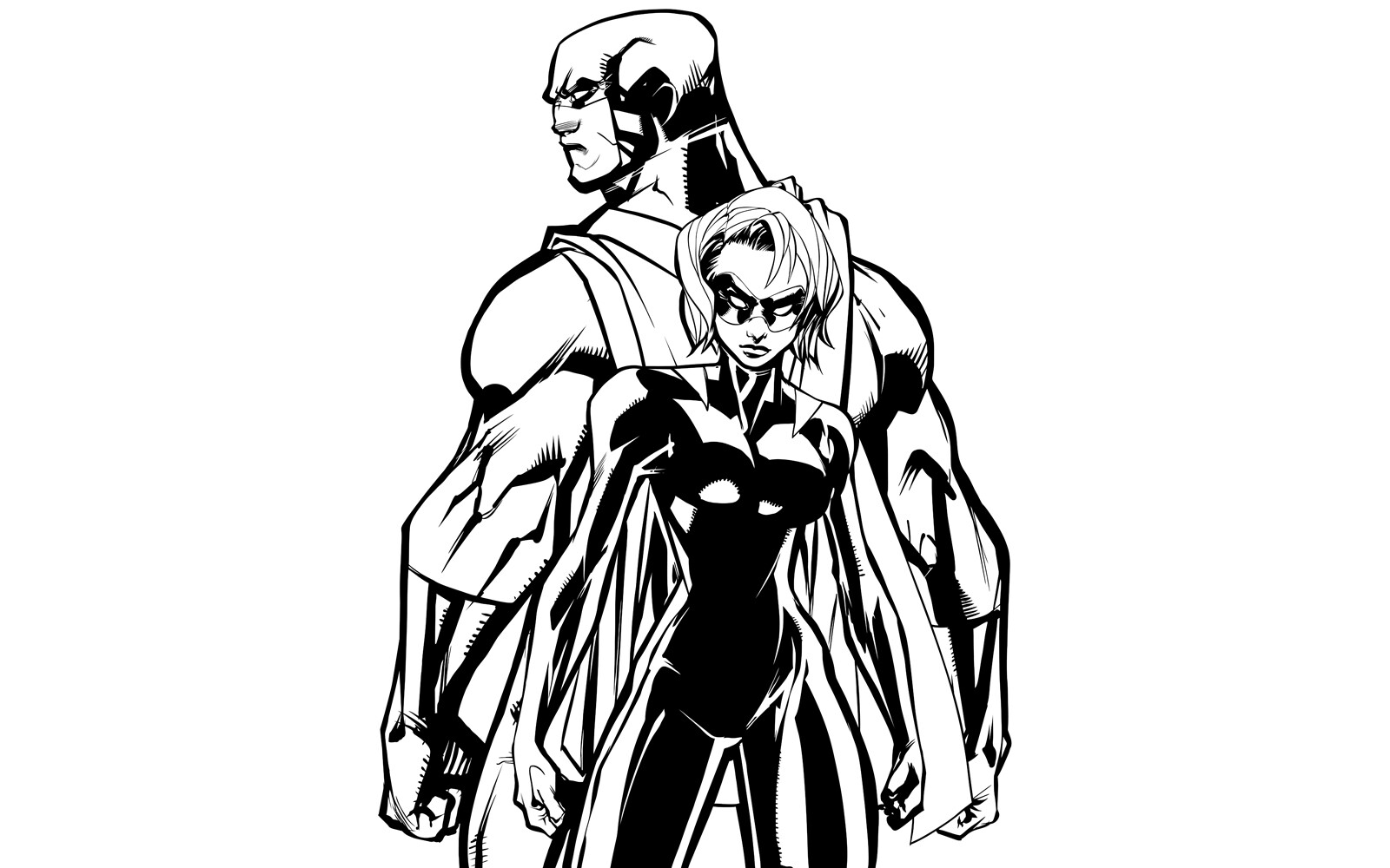 superhero couple coloring pages