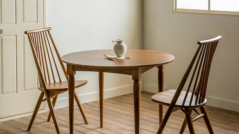 Rebecca round wooden table dining