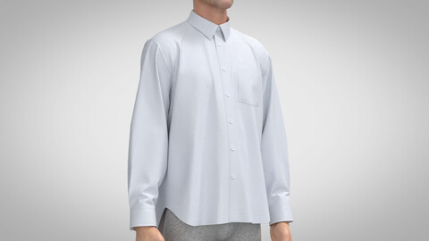 Classic Shirt - Easy Fit, Marvelous Designer, Clo3D +fbx, obj
