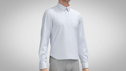Tailored Shirt - Slim Fit, Marvelous Designer, Clo3D +fbx, obj
