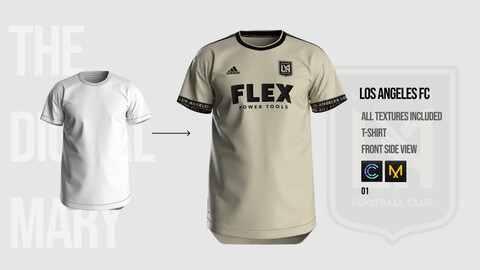 Uniform Los Angeles Football Club MD/Clo3D project file + OBJ/FBX