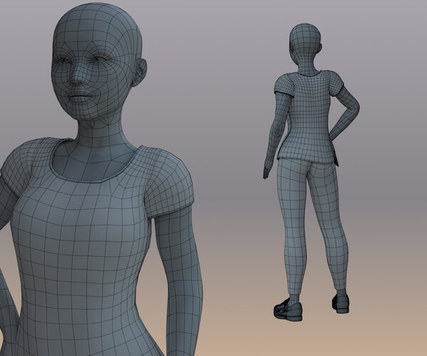 ArtStation - Woman Mannequin V3 Rigged In Blender | Game Assets