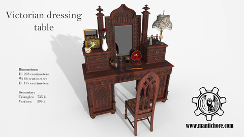 Victorian dressing table (openable)