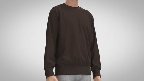 Crew-neck Sweatshirt, Marvelous Designer, Clo3D +fbx, obj