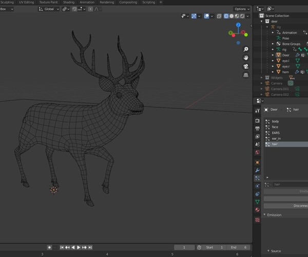 ArtStation - Fur Stag Deer Rigged Blender | Game Assets