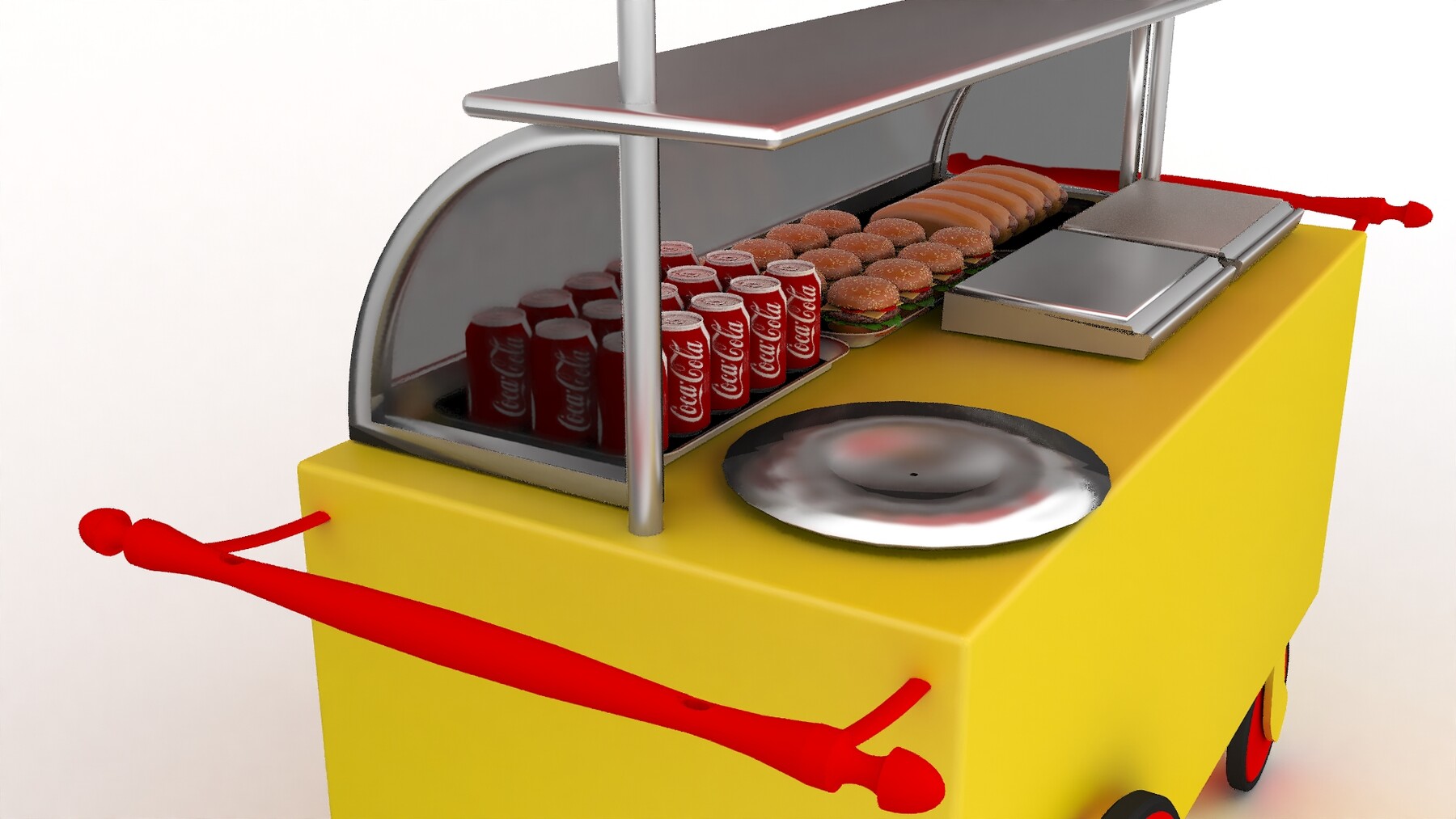 Мод на фаст фуд. Доставщик еды 3d модель. Food Cart. Full Cart 3d.