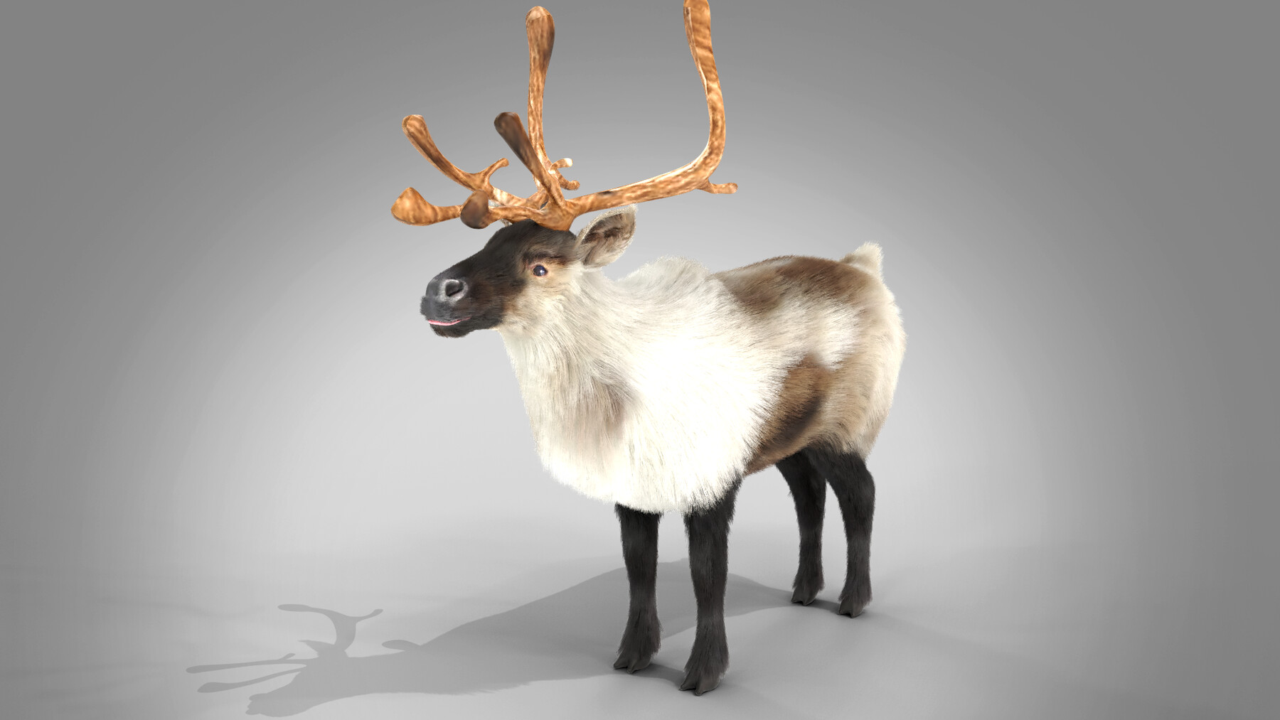 ArtStation - Fur Reindeer Rigged Blender | Game Assets