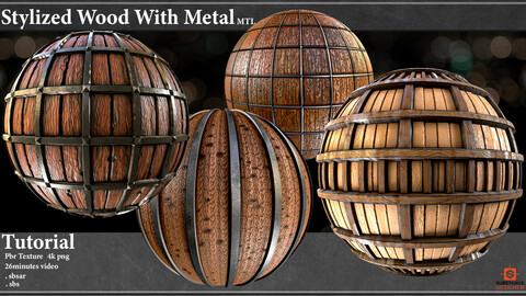 Stylized wood and metal_Substance Designer + Tutorial