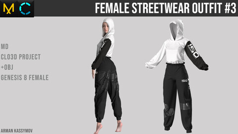 Female Streetwear Outfit #3 Marvelous Designer Project | +.obj