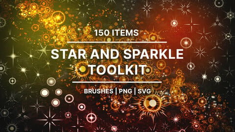 Star and Sparkle Toolkit(Brushes, PNG, SVG)