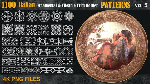 1100 Italian Ornamental & Tileable Trim Border Patterns vol5