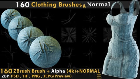 160 clothing brush & normal map 4K