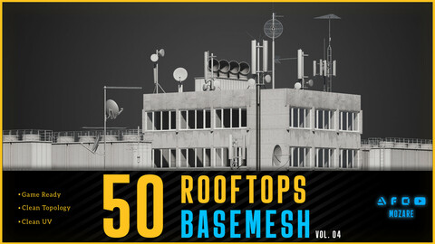 50 Rooftops Basemesh Vol.04 (Game Ready)