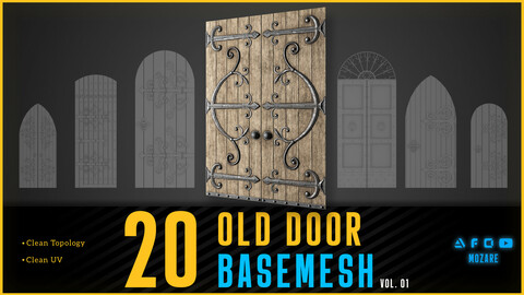20 Old Door Basemesh Vol.01